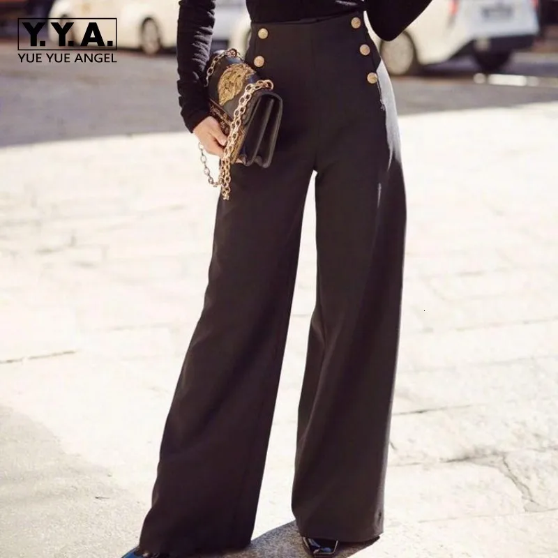 Spring New Runway Women Retro Straight Long Pants Double Breasted High Waist Trousers Female Loose Fit Office Ladies Brand Pants
Spring New Runway Women Retro Straight Long Pants Double Breasted High Waist Trousers Female Loose Fit Office Ladies Brand Pants