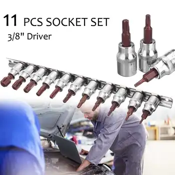 11Pcs 3/8 Inch Torx Bit Socket Drive Set Hex Star Bit S2 Steel T10-T60 Screwdriver Proof Bits Hand Tools With Storage Rail
11Pcs 3/8 Inch Torx Bit Socket Drive Set Hex Star Bit S2 Steel T10-T60 Screwdriver Proof Bits Hand Tools With Storage Rail