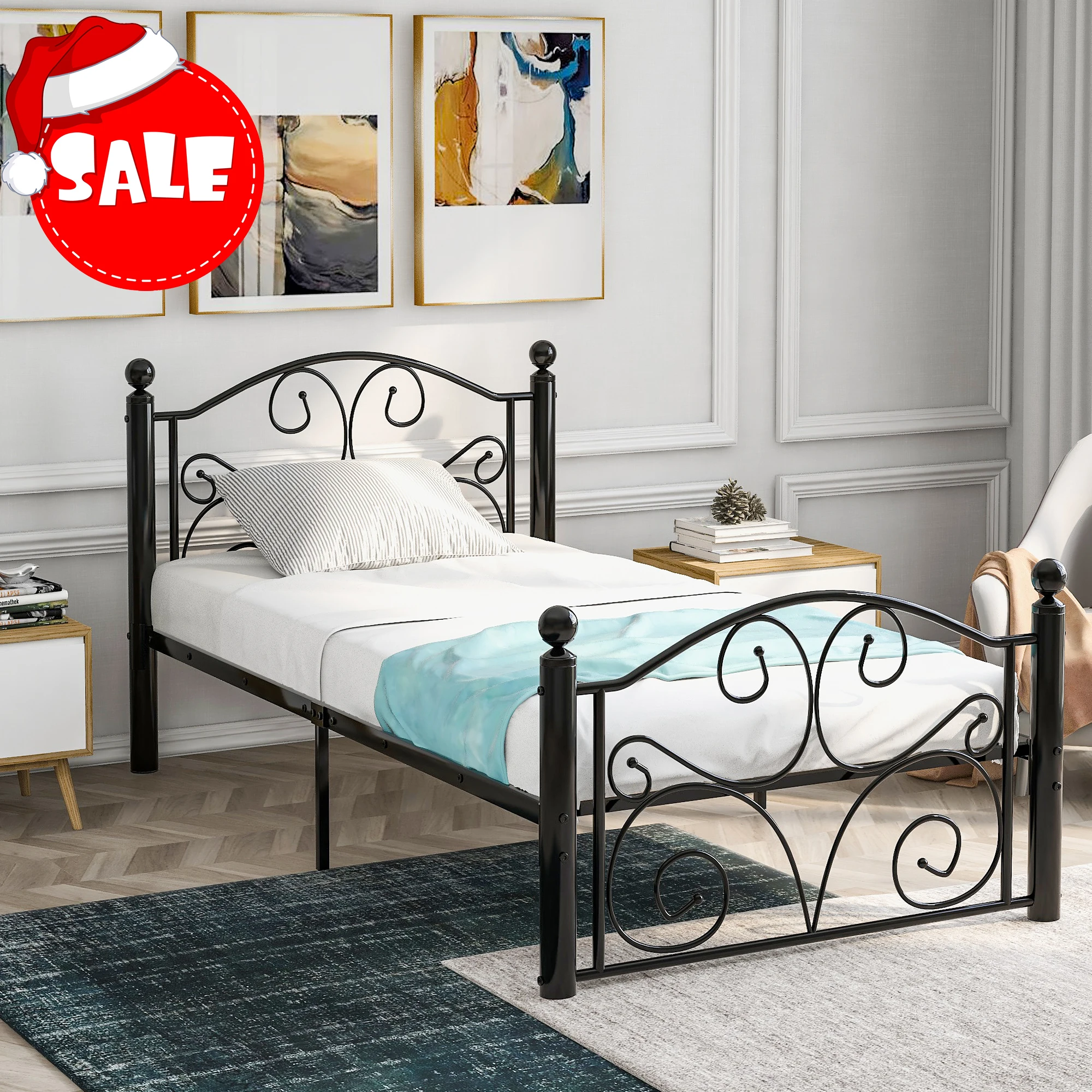 Modern 3ft Single Metal Bed Frame Solid Large Storage Space with Headboard &Footboard for Adults Kids Teenagers 220 lbs Capacity
Modern 3ft Single Metal Bed Frame Solid Large Storage Space with Headboard &Footboard for Adults Kids Teenagers 220 lbs Capacity