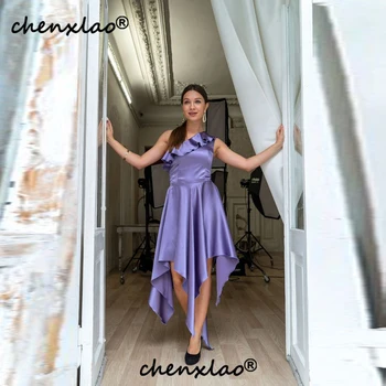 Elegant Purple Evening Dresses One Shoulder Ruffles Draped Robe De Soiree Sleeveless Simple Formal Vestido De Festa Customsize
Elegant Purple Evening Dresses One Shoulder Ruffles Draped Robe De Soiree Sleeveless Simple Formal Vestido De Festa Customsize