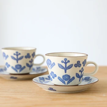 W1962 Japanese design same underglaze color retro matte blue fairy tale plant Coffee Cup / plate
W1962 Japanese design same underglaze color retro matte blue fairy tale plant Coffee Cup / plate