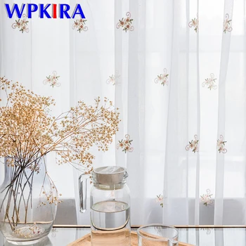 Pink Floral Embroidered Lace Tulle for Living room Romantic Sheer Voile Curtain for Bedroom White Organza Custom Rideau FQ052D3 
Pink Floral Embroidered Lace Tulle for Living room Romantic Sheer Voile Curtain for Bedroom White Organza Custom Rideau FQ052D3