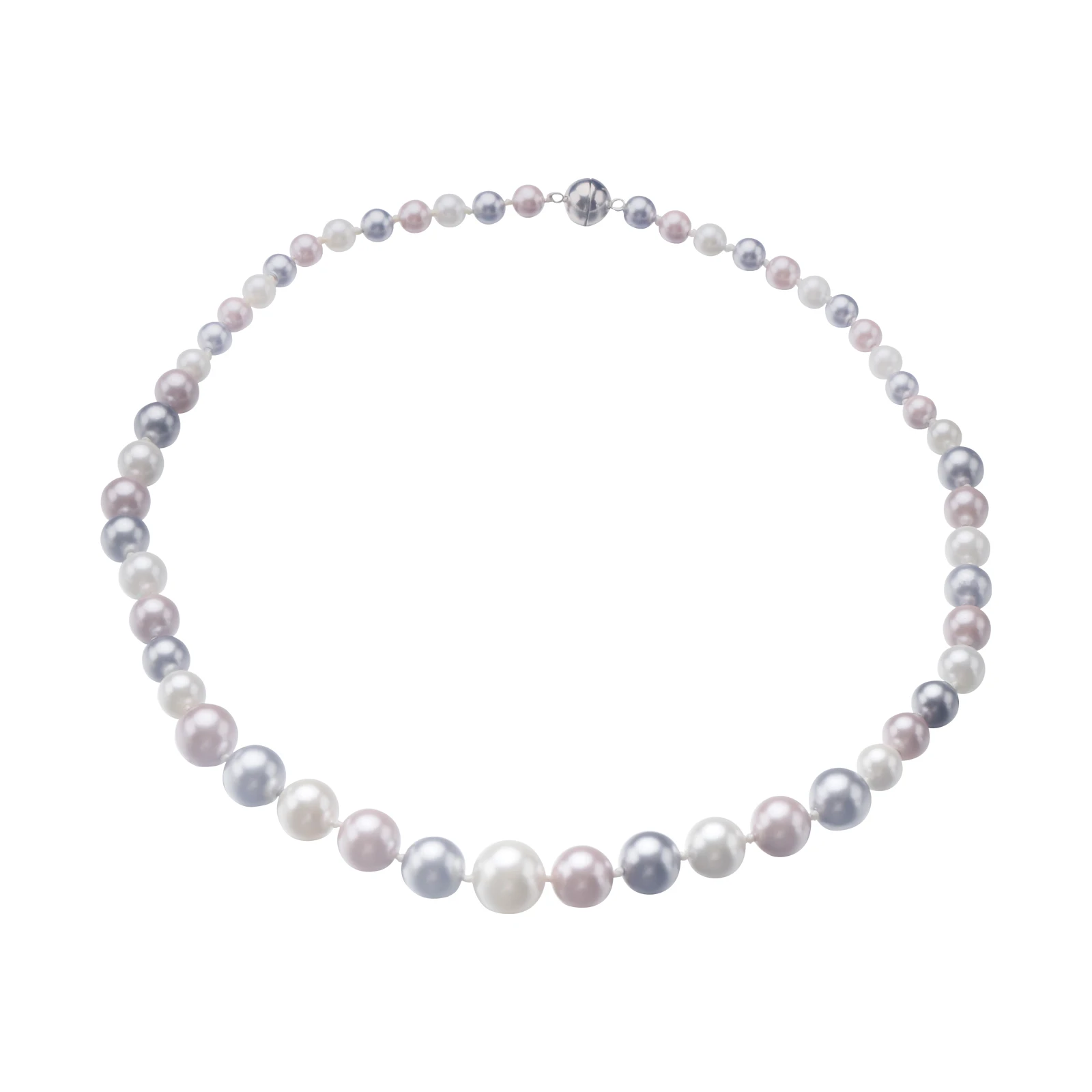 

Mother Of Pearl Necklace Magnetic Clasp Strand Jewelry Round Tower Colorful Shell Pearl Necklace For Women Fashion Jewelry Gift