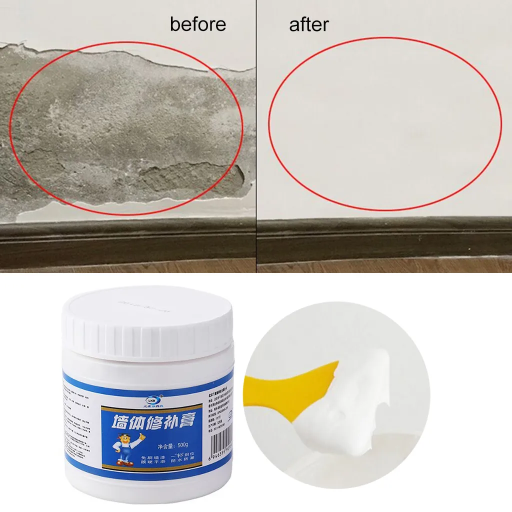 

practical Wall Scratch Crack Repair Cream Waterproof Non-corrosive Formaldehyde Free White Latex Cleaning Supplies