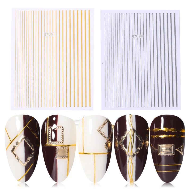 1 Sheet 3D Nail Stickers for Nails Art Gold and Silver Thread Nail Stickers Embossed Decorations Sticker Nail Water Decals
1 Sheet 3D Nail Stickers for Nails Art Gold and Silver Thread Nail Stickers Embossed Decorations Sticker Nail Water Decals