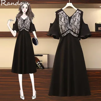 Plus Size M-4XL Women Vintage Elegant Black Off Sholder Party Dress Large 2020 Sunmer Big Office Prom Boho Beach Clothes Dress 
Plus Size M-4XL Women Vintage Elegant Black Off Sholder Party Dress Large 2020 Sunmer Big Office Prom Boho Beach Clothes Dress