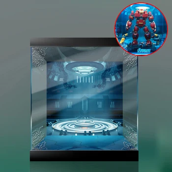 Building Block Acrylic Dustproof Display Box Show Box for Iron Man Anti-hulk Armor 76105(Display Box Included Only) - 2 Lights 
Building Block Acrylic Dustproof Display Box Show Box for Iron Man Anti-hulk Armor 76105(Display Box Included Only) - 2 Lights