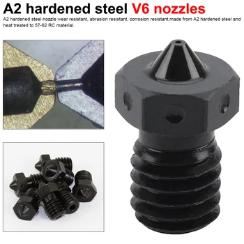 V6 Nozzles A2 Hardened Steel for High Temperature 3D Printing PEI PEEK or Carbon Fiber Filament for E3D HOTEND 3D Printer Parts
V6 Nozzles A2 Hardened Steel for High Temperature 3D Printing PEI PEEK or Carbon Fiber Filament for E3D HOTEND 3D Printer Parts