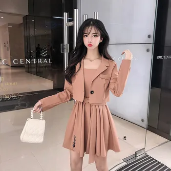 Women Fashion Two Piece Dress Sets 2020 New Spring Elegant Short Blazer&Strap A Line Dress Suits 2pc Chic Slim Belt Skirt Sets
Women Fashion Two Piece Dress Sets 2020 New Spring Elegant Short Blazer&Strap A Line Dress Suits 2pc Chic Slim Belt Skirt Sets