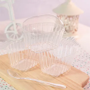 50pcs High quality transparent ice cream cake crystal pudding dessert plastic cup 130ml square yogurt plastic cup with lid
50pcs High quality transparent ice cream cake crystal pudding dessert plastic cup 130ml square yogurt plastic cup with lid
