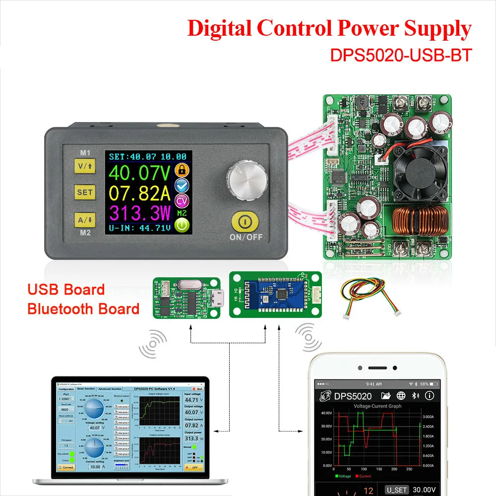 DPS5020 Constant Voltage Current DC - DC Step-down Communication Power Supply Buck Voltage Converter Lcd Voltmeter 50V 20A
DPS5020 Constant Voltage Current DC - DC Step-down Communication Power Supply Buck Voltage Converter Lcd Voltmeter 50V 20A