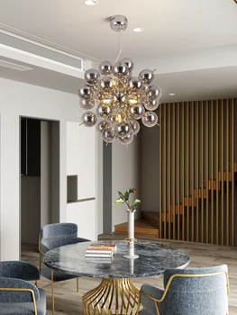 Nordic glass ball bubble pendant lamps post modern art restaurant bedroom living room LED pendant light
Nordic glass ball bubble pendant lamps post modern art restaurant bedroom living room LED pendant light