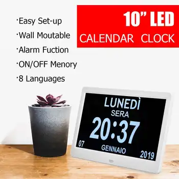 LED10 inch screen desktop clock Digital Calendar Alarm Clock multi-function Digital Wall Stand Clock for Office/Home/Room/School
LED10 inch screen desktop clock Digital Calendar Alarm Clock multi-function Digital Wall Stand Clock for Office/Home/Room/School