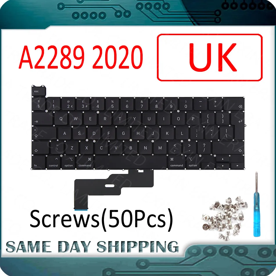 New for MacBook Pro Retina 13" A2289 UK English Standard Keyboard Vertical Enter Keys Replacement 2020 Year EMC3456
New for MacBook Pro Retina 13" A2289 UK English Standard Keyboard Vertical Enter Keys Replacement 2020 Year EMC3456