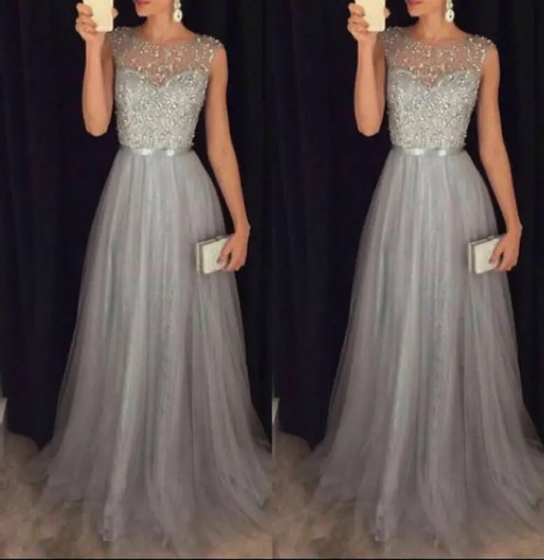 Women Elegant Formal Evening Party Mesh Sleeveless High Waist Sequins Shinning Wedding Ball Prom Gown Long Dress
Women Elegant Formal Evening Party Mesh Sleeveless High Waist Sequins Shinning Wedding Ball Prom Gown Long Dress