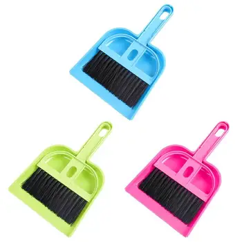 Portable Mini Desktop Sweep Set Small Broom Dustpan Set Home Office Table Cleaning Tools Clean Pet Waste Broom+Scoop Sweeper