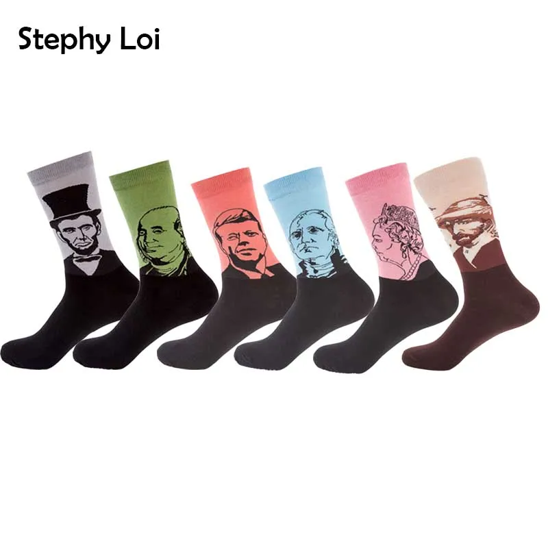 Funny Art Men Cotton Socks Oil Painting Celebrity Lincoln Washington Novelty Funky Dress Wedding Happy Socks Cool Gift Harajuku
Funny Art Men Cotton Socks Oil Painting Celebrity Lincoln Washington Novelty Funky Dress Wedding Happy Socks Cool Gift Harajuku