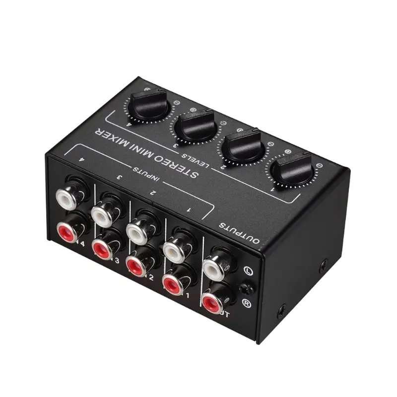 CX400 Mini Passive Stereo Mixer Rca 4-Channel Passive Mixer Small Mixer Mixer Stereo Dispenser for Live Studi-o
CX400 Mini Passive Stereo Mixer Rca 4-Channel Passive Mixer Small Mixer Mixer Stereo Dispenser for Live Studi-o