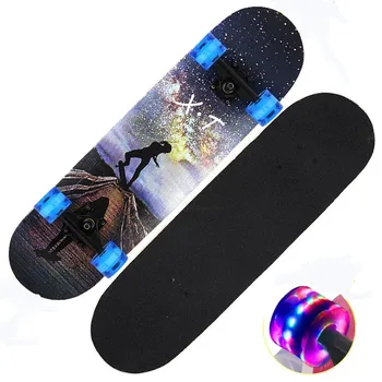 Glowing Wheels Skate Board Double Snubby Maple Skateboard Maple Wood Deck Long Board Kids Adults 8colors Penny Board Fishboard
Glowing Wheels Skate Board Double Snubby Maple Skateboard Maple Wood Deck Long Board Kids Adults 8colors Penny Board Fishboard