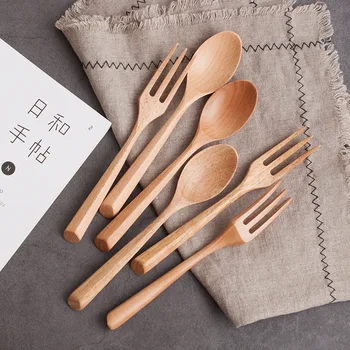 6pcs Wooden Spoon Fork Japanese Dinnerware Set 7.5'' Beach Wood Tableware Portable Child Dessert Salad Cutlery Kitchen Utensils
6pcs Wooden Spoon Fork Japanese Dinnerware Set 7.5'' Beach Wood Tableware Portable Child Dessert Salad Cutlery Kitchen Utensils