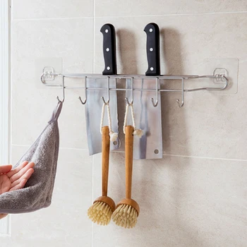 Kitchen Knife Storage Rack Fork Cooking Rail Shelf Wall Mounted Cutlery Self Adhesive Rest Block Utensil Hanging Sponge 6 Hooks
Kitchen Knife Storage Rack Fork Cooking Rail Shelf Wall Mounted Cutlery Self Adhesive Rest Block Utensil Hanging Sponge 6 Hooks