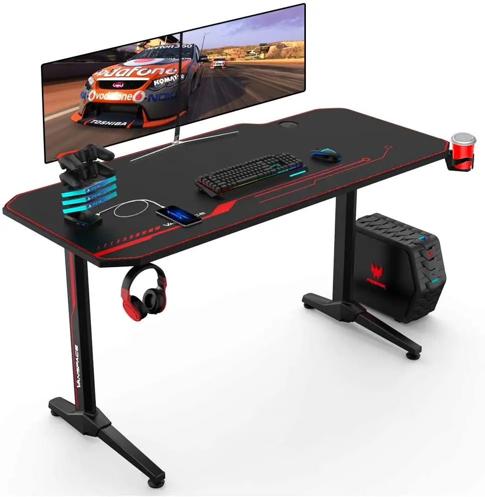 55 Inch Ergonomic Gaming Desk E-sports Computer Table PC Desk Gamer Tables Workstation with USB Gaming Handle Rack&Mouse Pad
55 Inch Ergonomic Gaming Desk E-sports Computer Table PC Desk Gamer Tables Workstation with USB Gaming Handle Rack&Mouse Pad