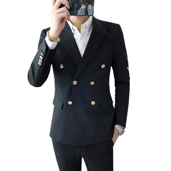 Formal Business Slim Men Suits Double Breasted Peaked Wedding Groom Tuxedos 2 Piece Male Embroidery print Clothes Jacket Pants
Formal Business Slim Men Suits Double Breasted Peaked Wedding Groom Tuxedos 2 Piece Male Embroidery print Clothes Jacket Pants