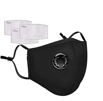 1pc Black Mask And 3 Pcs PM2.5 Filters Washable Reusable With Respirator Valve Face Mask Dustproof Sports Protective Mask Masque 
1pc Black Mask And 3 Pcs PM2.5 Filters Washable Reusable With Respirator Valve Face Mask Dustproof Sports Protective Mask Masque