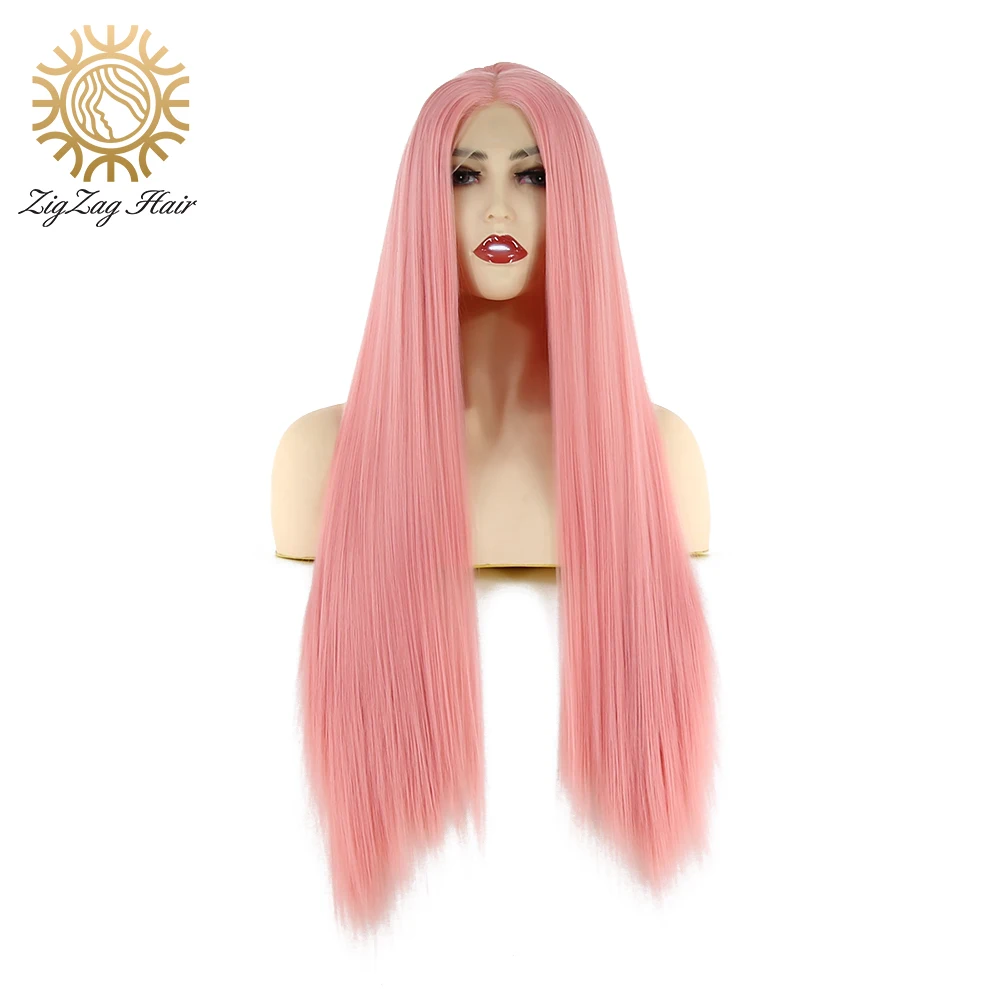 ZigZag Light Pink Wig Natural Straight Lace Front Wig Synthetic Long Middle Part Heat Resistant Fiber Hair for Women Daily Wear
ZigZag Light Pink Wig Natural Straight Lace Front Wig Synthetic Long Middle Part Heat Resistant Fiber Hair for Women Daily Wear