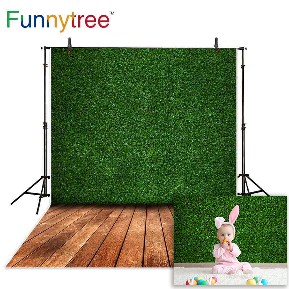Фоны для фотосъемки Funnytree зеленая трава искусственная газон поле винтажный