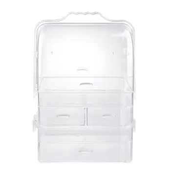 Three-layer Storage Cabinet Desktop Drawer Type Closet Multifunction Dustproof Cosmetic Jewelry Organizer with Handle 
Three-layer Storage Cabinet Desktop Drawer Type Closet Multifunction Dustproof Cosmetic Jewelry Organizer with Handle