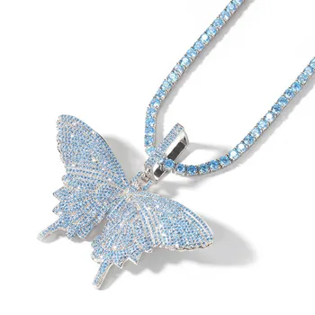 Iced Out Butterfly Pendant Necklace For Men Women Gift Bling Blue Pink Micro Pave Zircon Hip Hop Necklace
Iced Out Butterfly Pendant Necklace For Men Women Gift Bling Blue Pink Micro Pave Zircon Hip Hop Necklace
