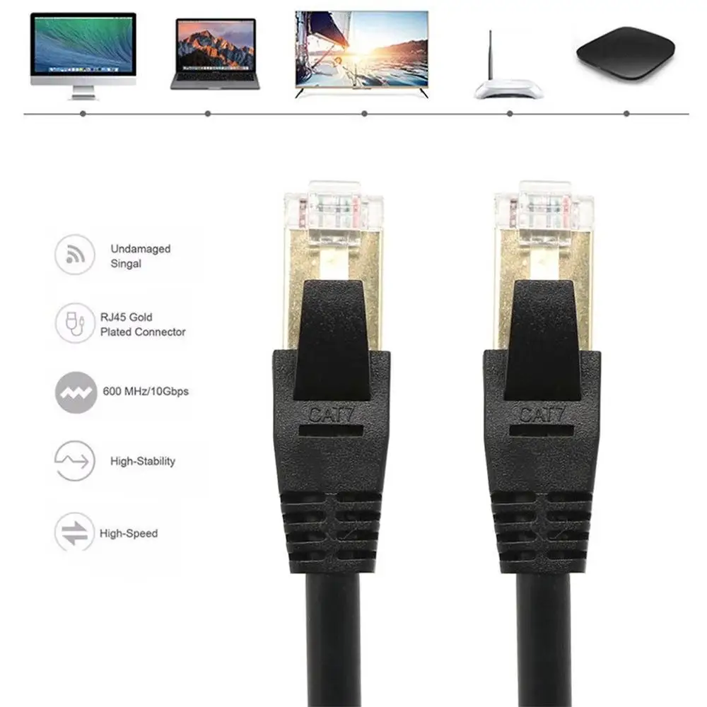 3FT Category 7 Cat7 Shielded Network Ethernet Patch Cable Cord Black 10 Gbps Ultra Speed Network Ethernet Jumper
3FT Category 7 Cat7 Shielded Network Ethernet Patch Cable Cord Black 10 Gbps Ultra Speed Network Ethernet Jumper