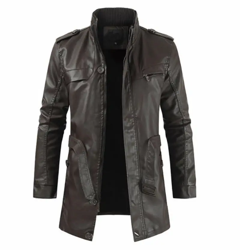 PU Designer Mens Jacket Plus Size Cardigan Mens Coat With Sashes Solid Color Long Style Casual Mens Clothing
PU Designer Mens Jacket Plus Size Cardigan Mens Coat With Sashes Solid Color Long Style Casual Mens Clothing