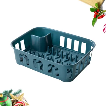 Multifunctional Draining Dish Rack Single Layer Storage Rack Household Storage Box with Hook (Blue)
Multifunctional Draining Dish Rack Single Layer Storage Rack Household Storage Box with Hook (Blue)