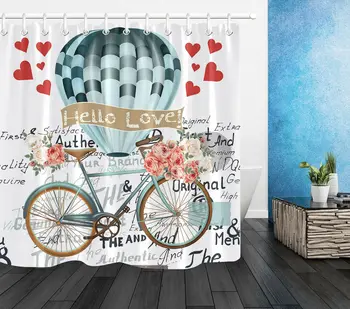 Valentine's Day Air Balloon Bicycle Roses Hello Love Fabric Shower Curtain Set
Valentine's Day Air Balloon Bicycle Roses Hello Love Fabric Shower Curtain Set