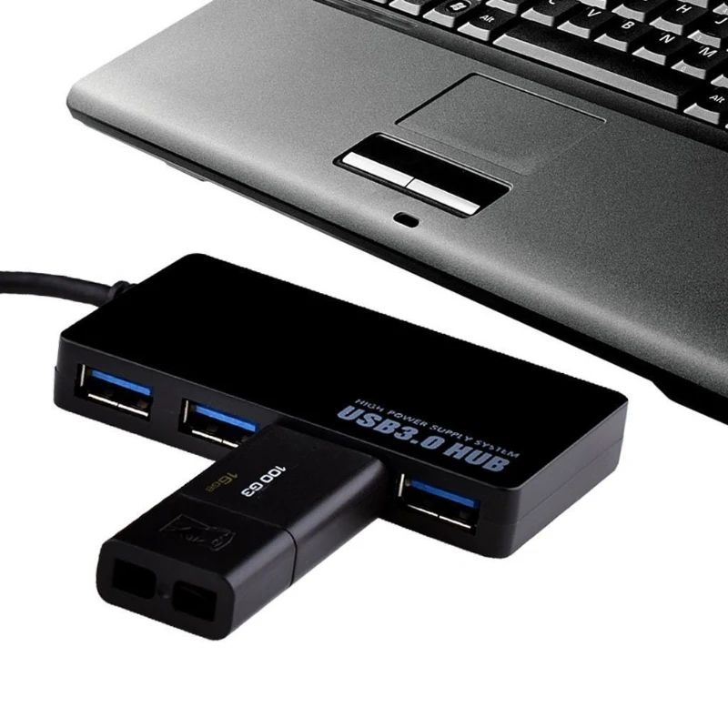 4-портовый USB 3 0 концентратор 5 Гбит/с Портативный Благодаря компактному размеру