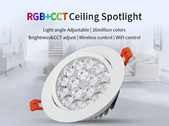 Milight FUT062 9W RGB+CCT LED Ceiling Spotlight Color temperature Brightness adjustable wireless wifi control LED downlight
Milight FUT062 9W RGB+CCT LED Ceiling Spotlight Color temperature Brightness adjustable wireless wifi control LED downlight