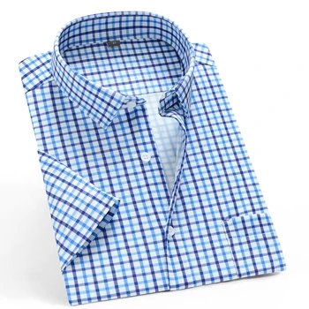 Men's Summer Casual Stretch Short Sleeve Shirts Single Patch Pocket Standard-fit Thin Soft Plaid Striped Printed Tops Shirt
Men's Summer Casual Stretch Short Sleeve Shirts Single Patch Pocket Standard-fit Thin Soft Plaid Striped Printed Tops Shirt