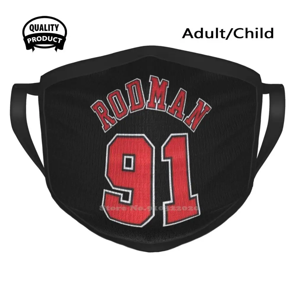 

Dennis Rodman Designer Black Breathable Reusable Mouth Mask Michael Scottie Pippen Basketball Vintage Pink Derick Dennis Rodman