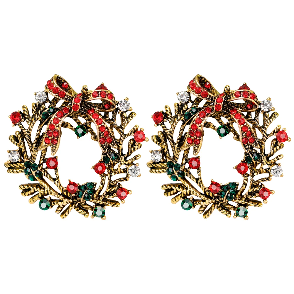 2Pcs Enamel Bow Crystal Flower Brooch Christmas Wreath Brooch Pin Colorful Christmas Rhinestone Wreath Brooches
2Pcs Enamel Bow Crystal Flower Brooch Christmas Wreath Brooch Pin Colorful Christmas Rhinestone Wreath Brooches