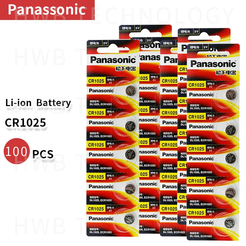 Фото 100 шт./лот новый оригинальный Panasonic CR1025 CR 1025 3V литиевая кнопка батареи для монет |