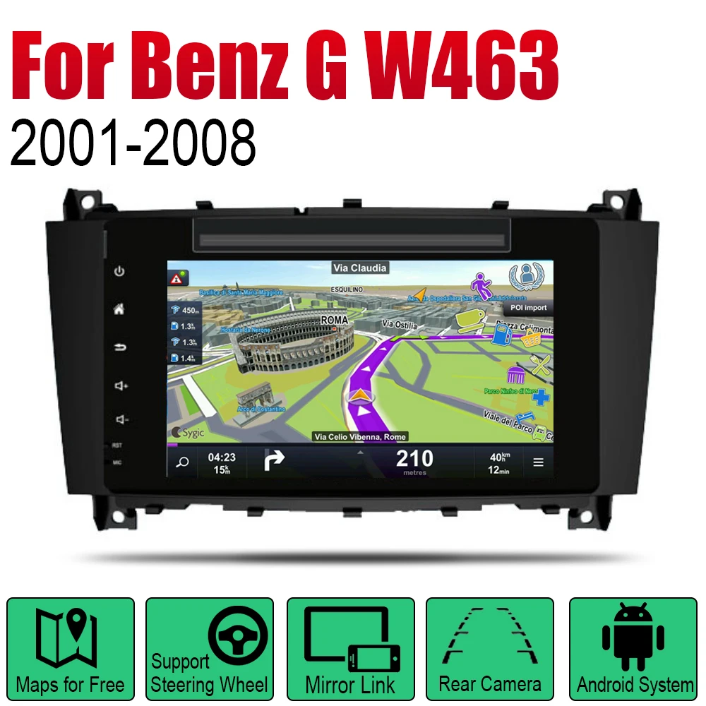 Автомагнитола с DVD плеером Android 2 Din для Mercedes Benz G Class W463 2001 ~ 2008 NTG GPS навигация