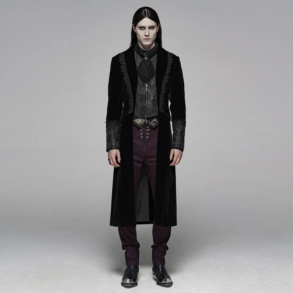 PUNK RAVE Men's Gothic Medium Length Jacket Velvet Jacquard Woven Fabric Slim Fit Evening Party Stage Performance Windbreaker 
PUNK RAVE Men's Gothic Medium Length Jacket Velvet Jacquard Woven Fabric Slim Fit Evening Party Stage Performance Windbreaker