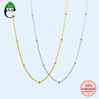 Bead Necklace Real 100% 925 Sterling Silver Jewelry Gold Chain Short Necklace Sweet Gift For Women Party Jewelry DS895
Bead Necklace Real 100% 925 Sterling Silver Jewelry Gold Chain Short Necklace Sweet Gift For Women Party Jewelry DS895