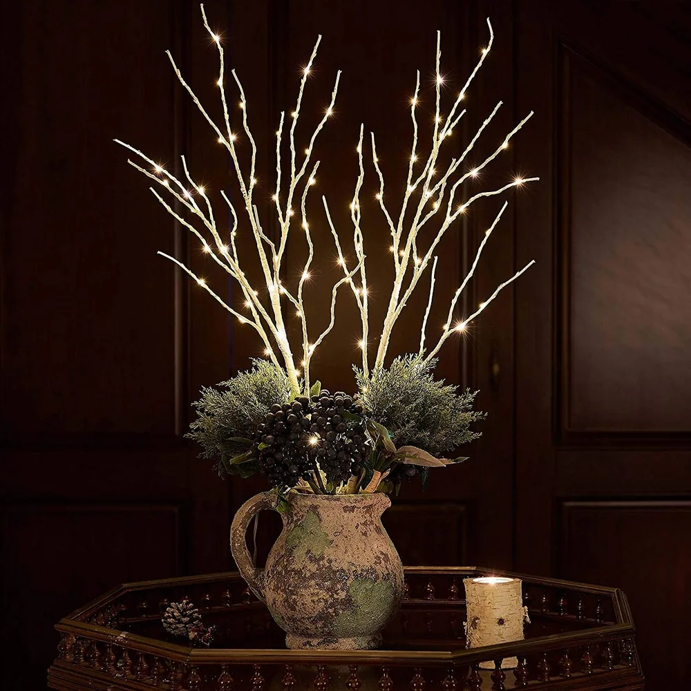 2Pack Lighted Artificial Twig Birch Tree Branch with Fairy Lights 100LED Battery Operated Lighted White Willow Branch for Decora
2Pack Lighted Artificial Twig Birch Tree Branch with Fairy Lights 100LED Battery Operated Lighted White Willow Branch for Decora