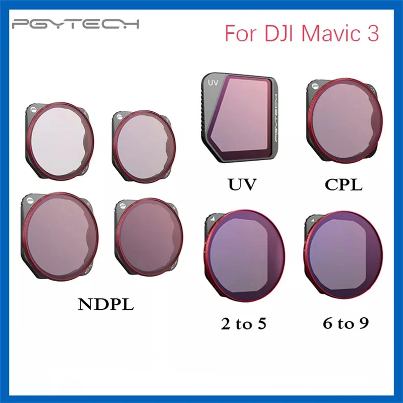 Фильтр для объектива камеры PGYTECH DJI MAVIC 3 UV CPL NDPL VND от 2 до 5/VND 6 9 ND8 16 32 64PL аксессуары