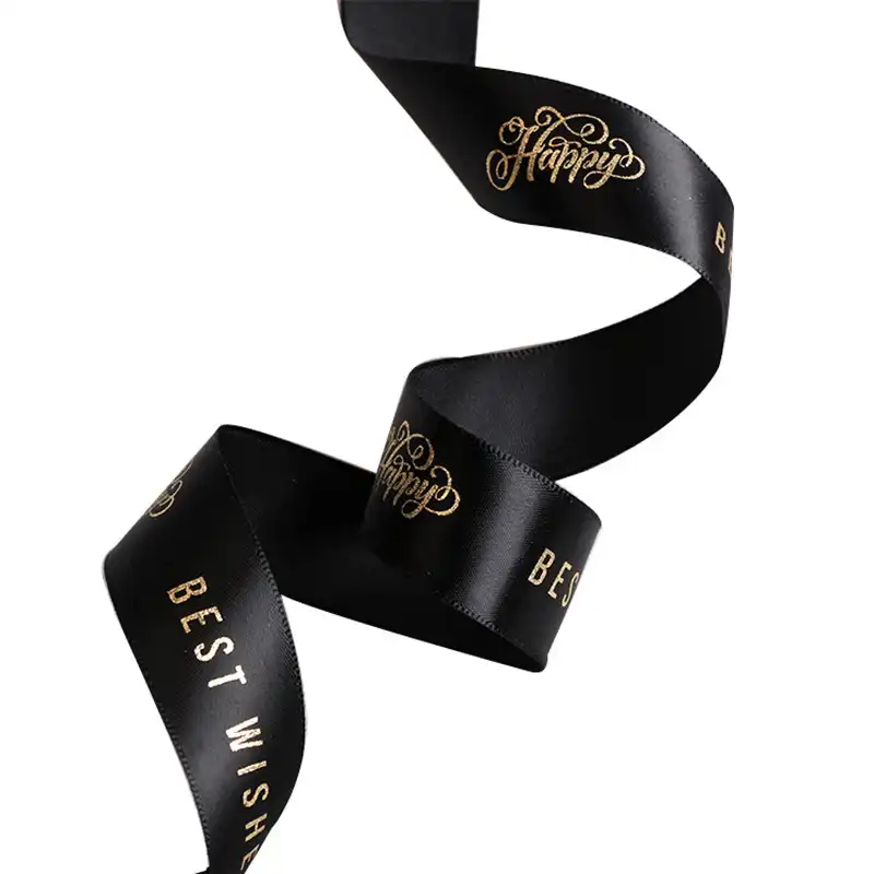 25mm 50yards gilding english character ribbon flower packaging