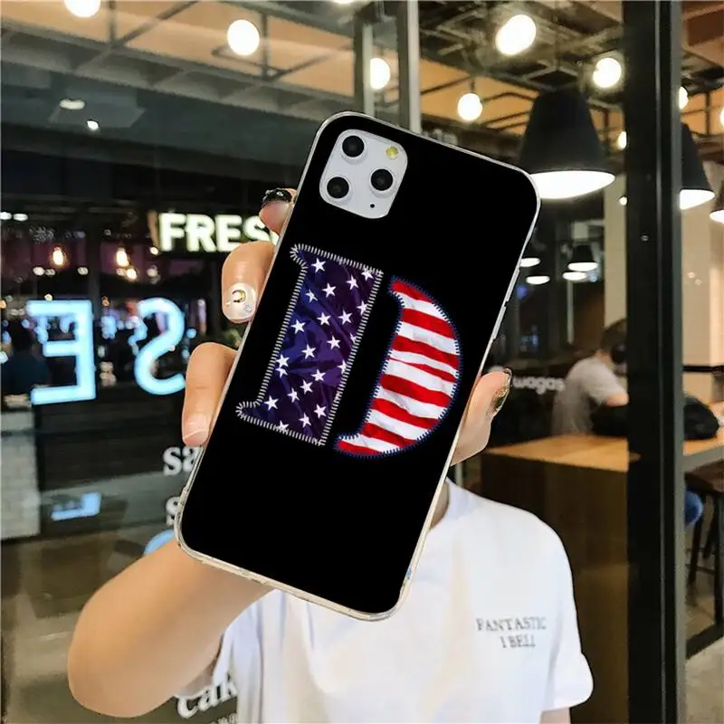 26 букв флага США черный мягкий чехол для телефона iPhone 11 pro XS MAX 8 7 6 6S Plus X 5S SE 2020