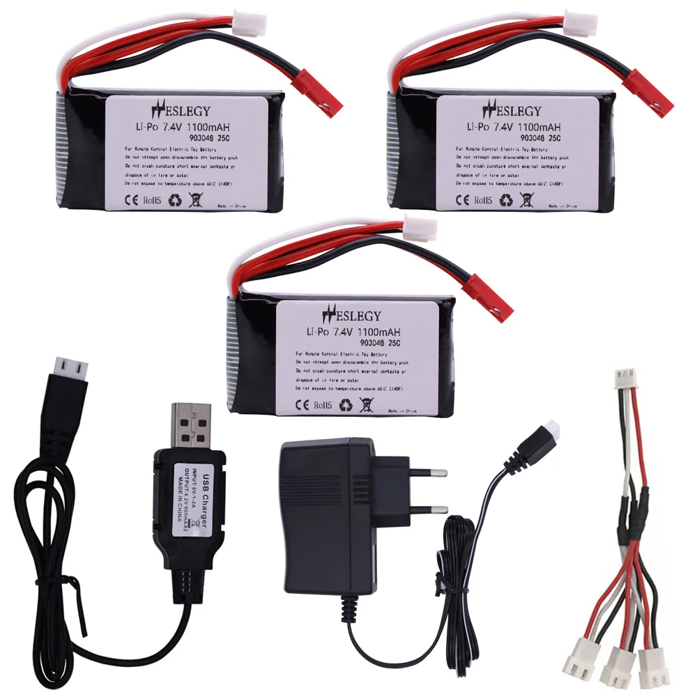 

7.4V 1100mah Battery 903048 and fast charger For Wltoys V353 A949 A959 A969 A979 k929 7.4 v lipo Battery For RC Cars toys parts